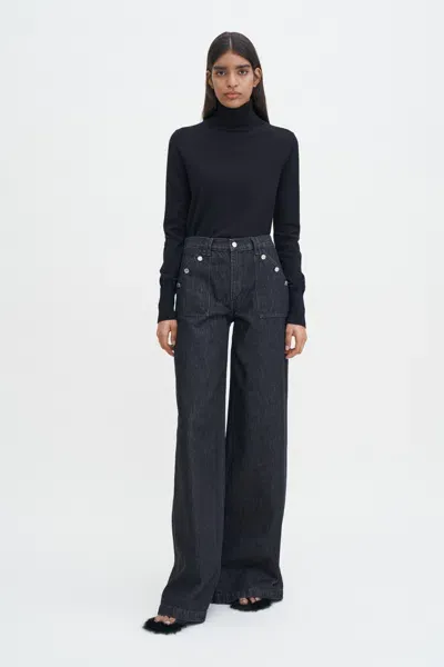 Filippa K Loose Buttoned Jeans In Black