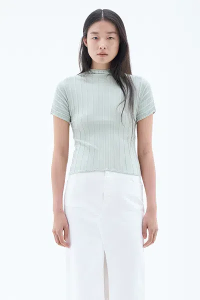 Filippa K Mock Neck Top In Green