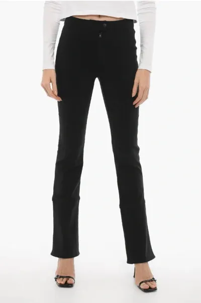 Filippa K Stretch Fabric Flared Pants With Ankle Zip In Multi