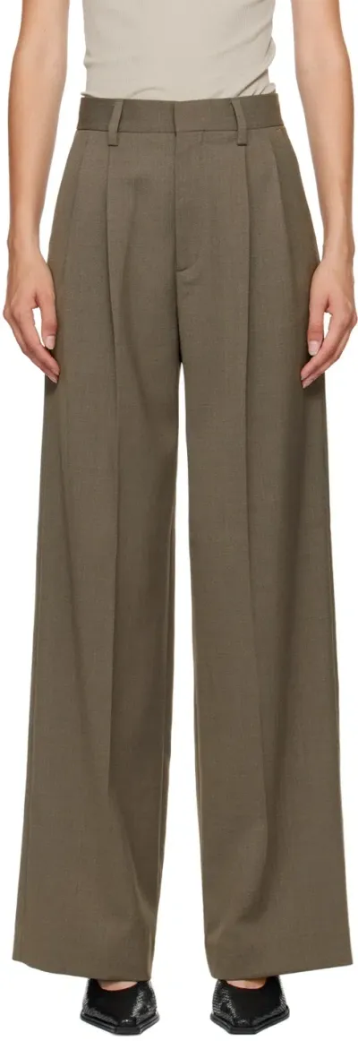 Filippa K Taupe Darcey Wool Trousers In Neutro