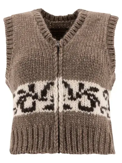 Filson Embroidered Vest Knitwear In Grey