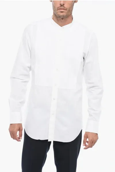 Finamore 1925 Cotton Lorenzo Tuxedo Shirt In White