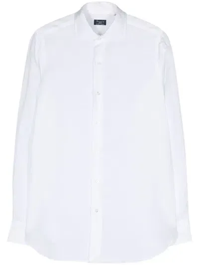 Finamore 1925 Napoli Semi-sheer Long-sleeve Shirt In White