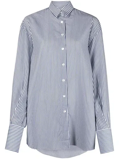 Finamore 1925 Napoli Striped Shirt In Blue