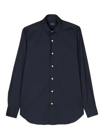 Finamore 1925 Regular Fit Cotton Shirt In Blue