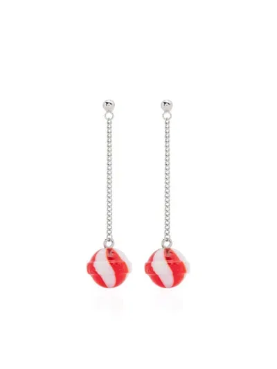 Fiorucci Mini Lollipop Earrings In 红色