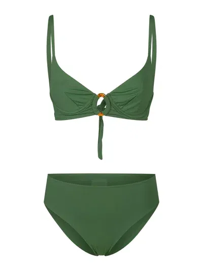 Fisico Ring-detail Bikini In Green