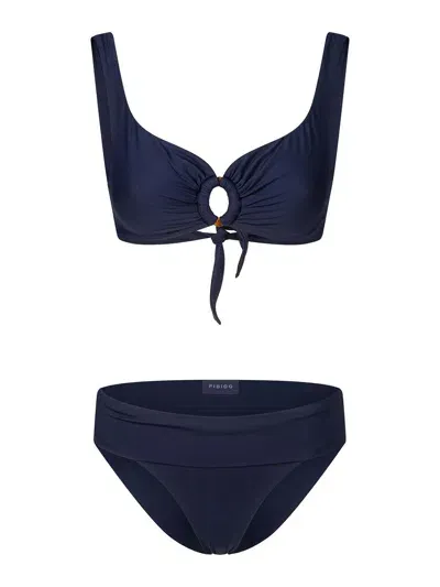 Fisico Ring-detail Bikini In Blue