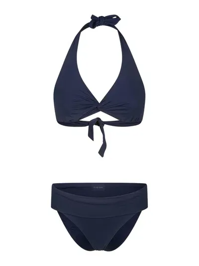 Fisico Twist-detail Bikini In Blue