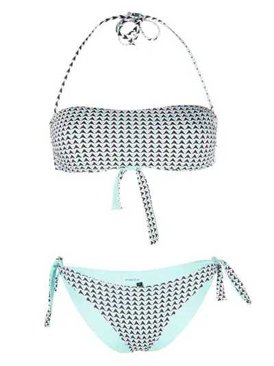 Fisico Geometric-pattern Bikini Set In Blue