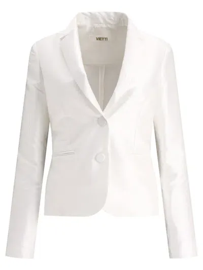 Fit F.it Satin Single-breasted Blazer In White