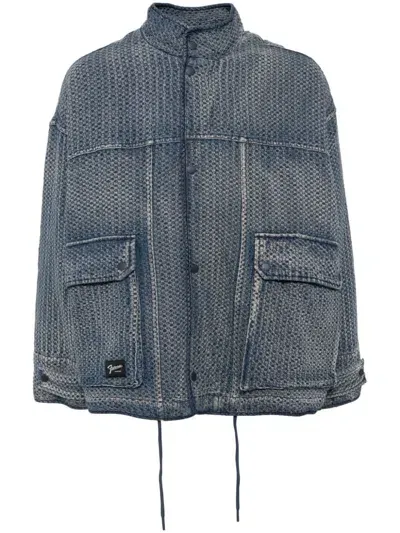 Five Cm Panelled Denim Jacket In Blue