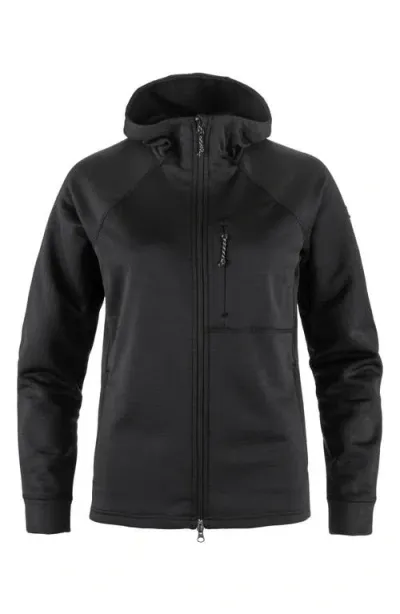 Fjall Raven Fjällräven Abisko Grid Fleece Hooded Jacket In Black