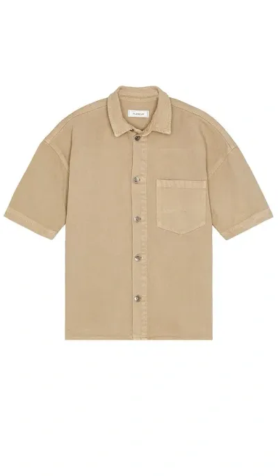 Flâneur Cotton Denim Shirt In Neutrals