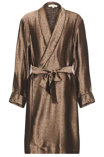 Fleur Du Mal Men's Jacquard Robe In Shroom