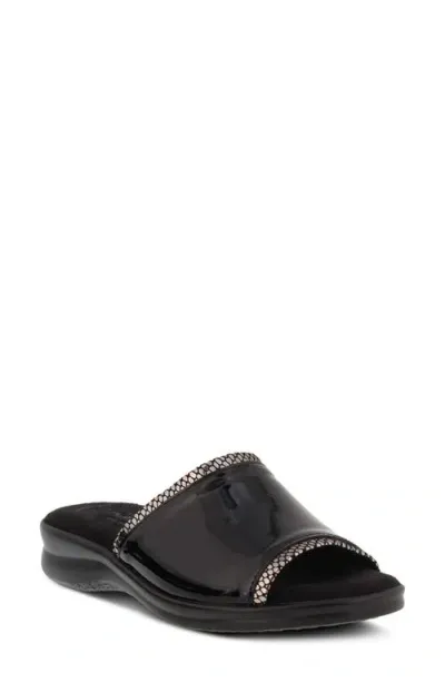 Flexus By Spring Step Cumbia Slide Sandal In Black