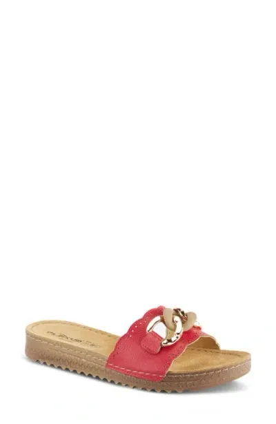 Flexus By Spring Step Janey Slide Sandal In Red