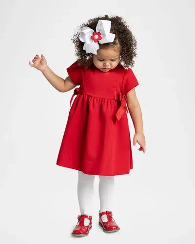 Florence Eiseman Kids' Girl's Velvet Dress W/ Silk Bows In Red