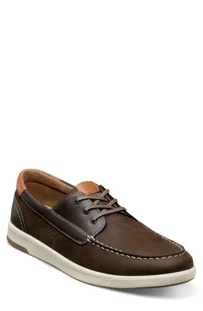 Florsheim Crossover Boat Shoe In Brown Nubuck