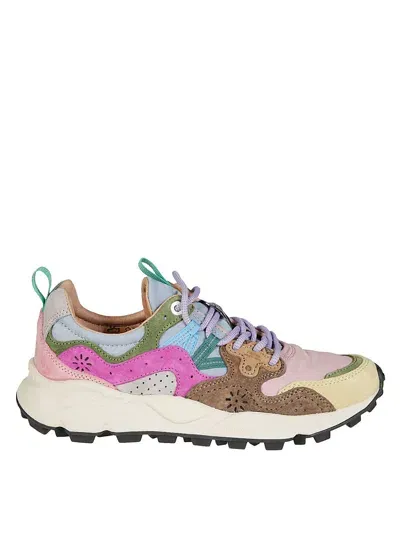 Flower Mountain Yamano 3 - Sneakers In Suede And Technical Fabric In Multi