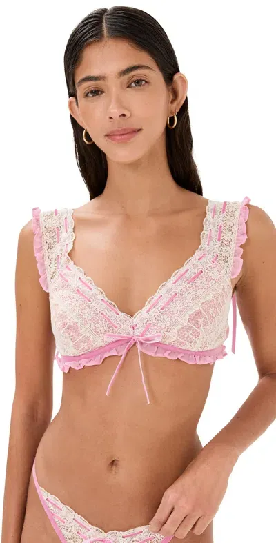 For Love & Lemons Dauphine Bralette Pink