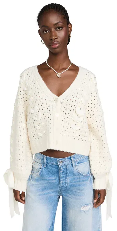 For Love & Lemons Laurel Oversized Cardigan Cream