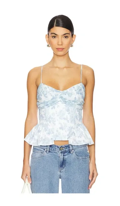 For Love & Lemons Oliver Top In Blue