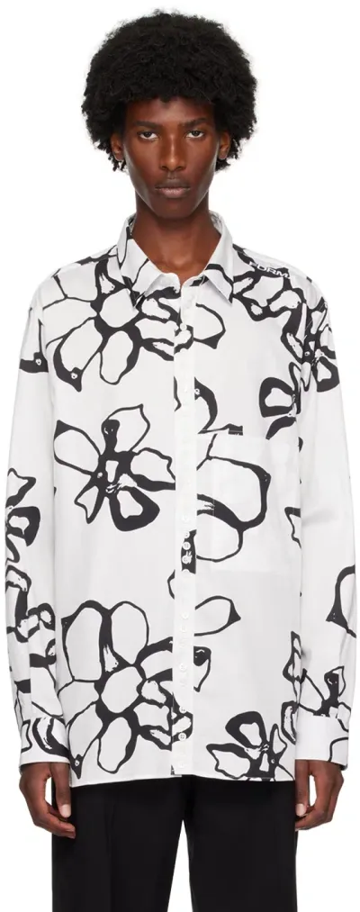 Forma Black & White Flower Shirt In White + Aop Flower