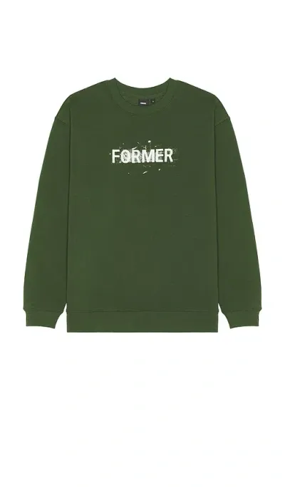 Former Legacy Scratch Crewneck Sweatshirt In Washed Green