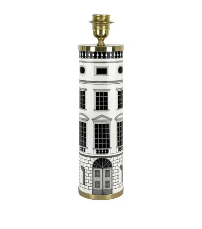 Fornasetti Architettura Cylindrical Lamp Base In Gold