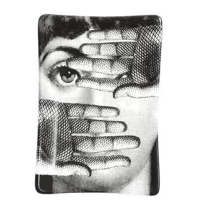 Fornasetti Rectangular Tema E Variazioni Ashtray In Black