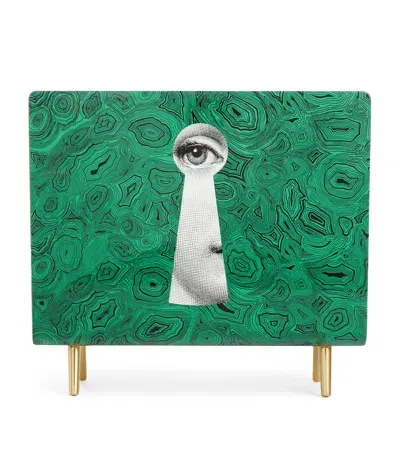 Fornasetti Serratura On Malachite Magazine Rack In Black