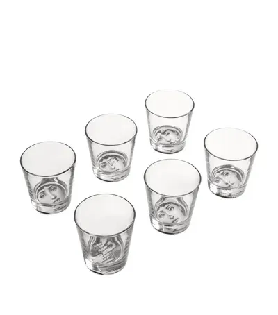 Fornasetti Set Of 6 Tema E Variazioni Glasses In Transparent