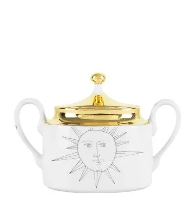 Fornasetti Solitario Sugar Bowl In White