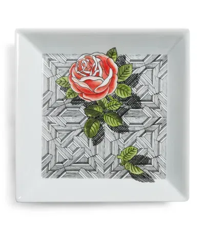 Fornasetti Square Musciarabia Con Rose Plate In Multi