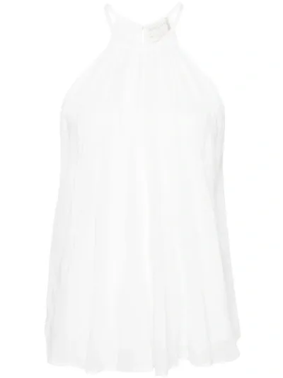 Forte Forte Flared Semi-sheer Sleeveless Top In White