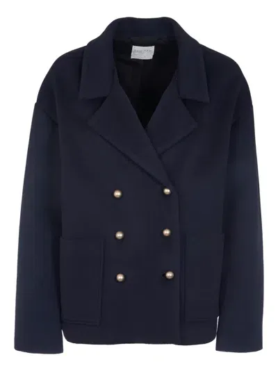 Forte Forte Double-breasted Classic Pea Coat In Ink