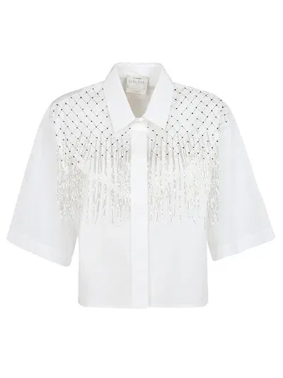 Forte Forte Beaded Cropped Shirt In Puro