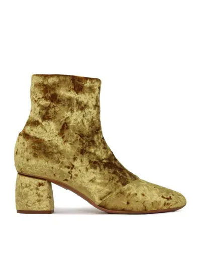 Forte Forte Chic Stretch Velvet Boots In Gold