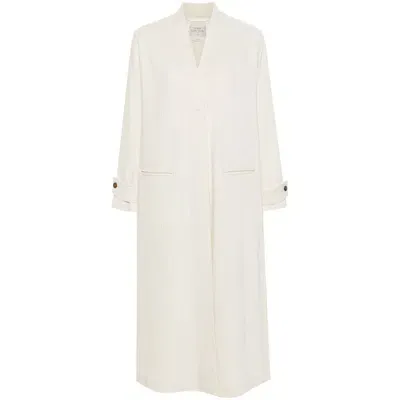 Forte Forte Collarless Corduroy Coat In Neutrals