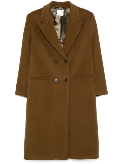 Forte Forte Peak-lapels Coat In Brown