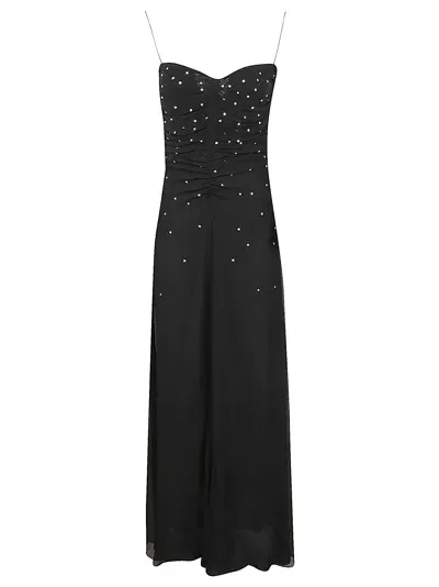 Forte Forte Crystal-embellished Silk Maxi Dress In Black