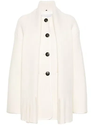 Forte Forte Scarf-detail Coat In White