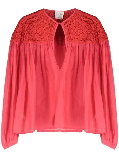 Forte Forte Crochet-panel Long-sleeve Blouse In Love