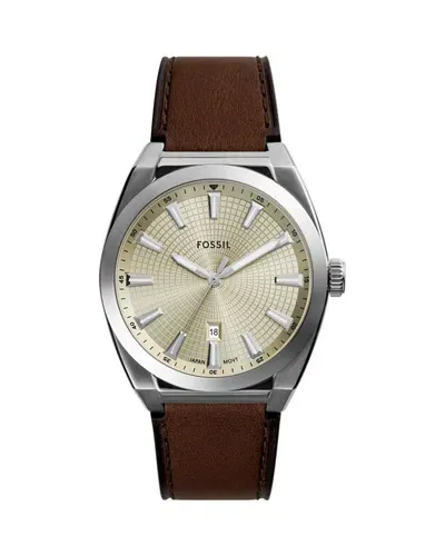 Fossil Everett Watch, 42mm In Cream/brown