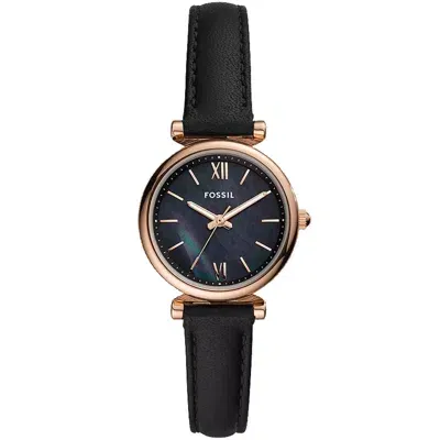 Fossil Carlie Mini Quartz Black Dial Ladies Watch Es4700 In Black / Gold Tone / Rose / Rose Gold Tone