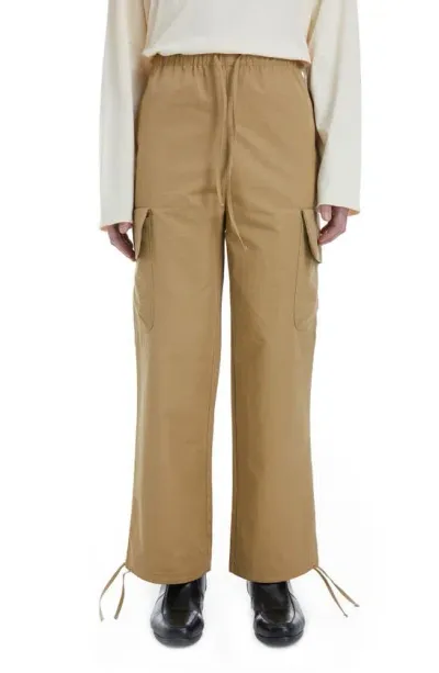 Found Drawstring Cargo Pants In Khaki