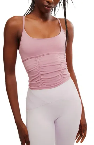 Fp Movement Shirred Crossback Camisole In Vanilla Fig