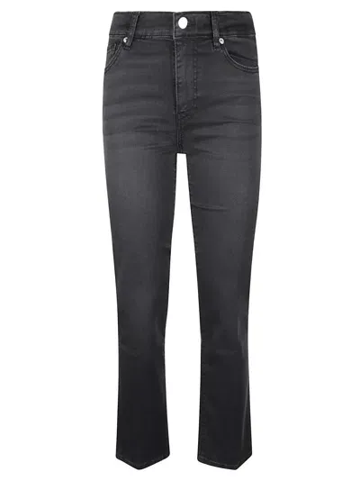 Frame Buttoned Skinny Jeans In Black