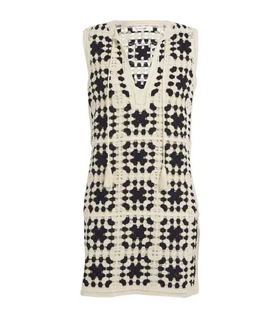 Frame Crochet Mini Dress In Navy